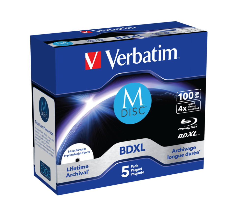 Verbatim MDISC Lifetime archival BDXL 100GB - 5 en caja Jewel