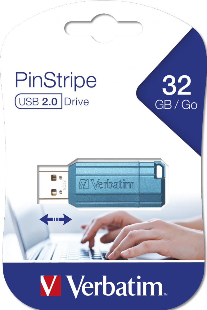 Unidad PinStripe USB de 32 GB Azul caribeño
