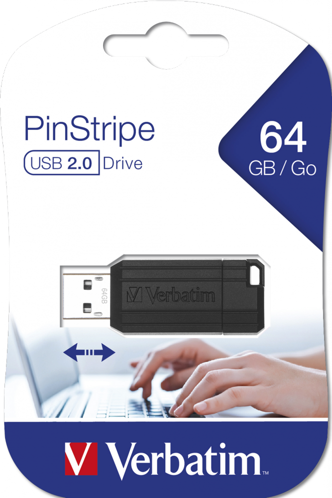 Unidad PinStripe USB de 64 GB Negra