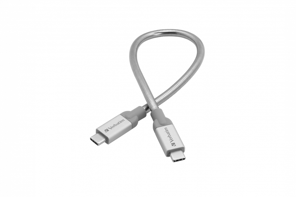 Cable Sync 'n' Charge USB 3.1 Gen 2 PLATEADO 30cm, de USB-C a USB-C