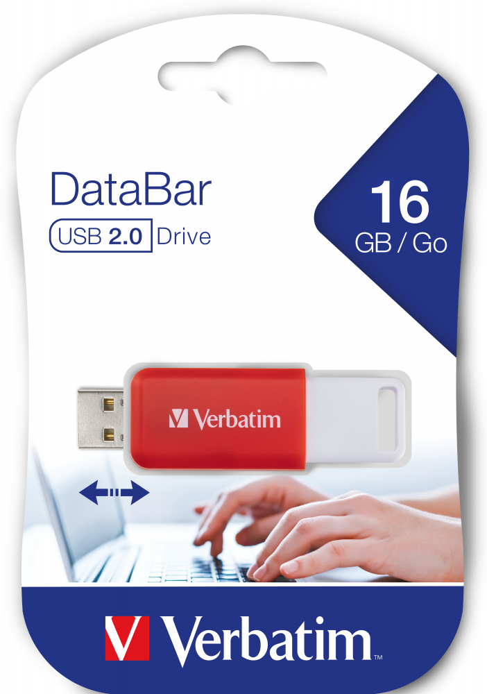 Memoria USB DataBar 16 GB Roja