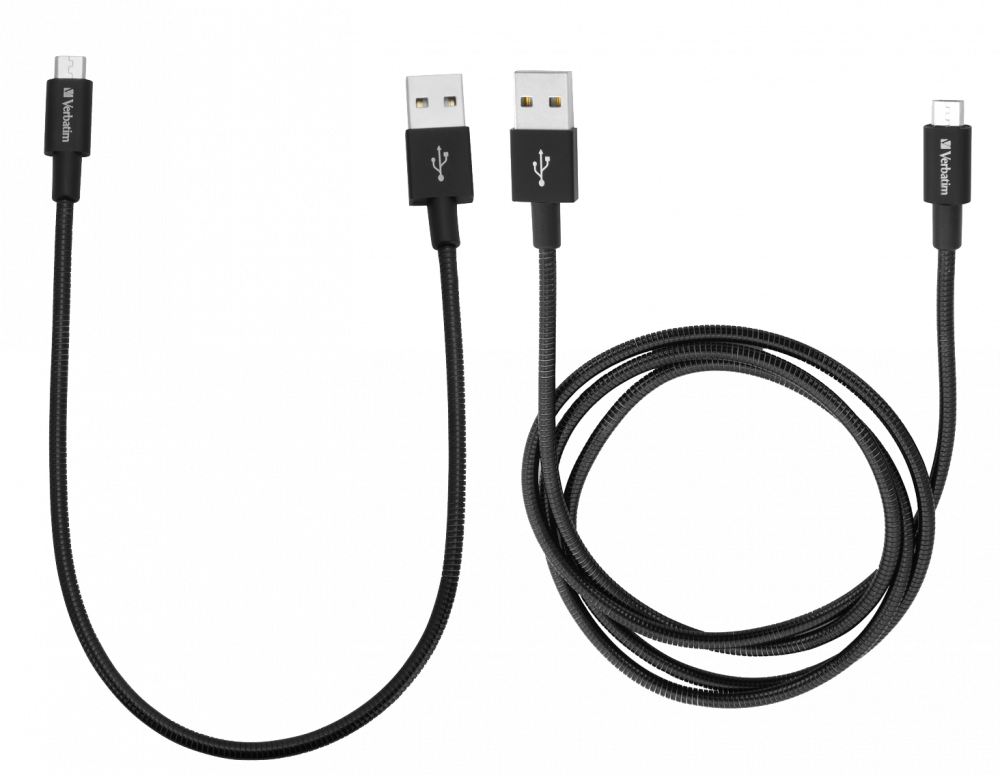 Cable Sync 'n' Charge Micro USB 2x Acero inoxidable color NEGRO
