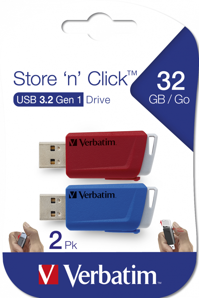 Llaves USB Store 'n' Click 2 x 32 GB Rojo / Azul